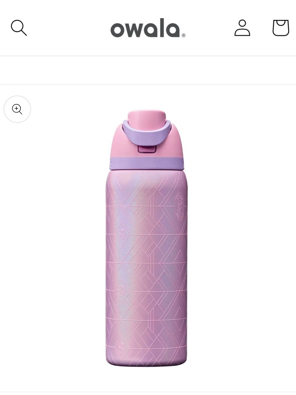 Glinda Pink-Lavender Owala Stainless Water Bottle (Noticeable Dent)